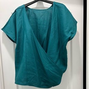 Deep Teal Frannie Wrap Linen